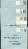 Lot De 8 Lettres Avec Timbres PUB 107/114 (série Complète Avec Bord Lignes Ondulées) Vers Bruxelles- 12865 - Autres & Non Classés