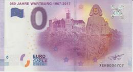 Billet Touristique 0 Euro Souvenir Allemagne 950 Jahre Wartburg 1067-2017 2017-3 N°XEHB006707 - Essais Privés / Non-officiels