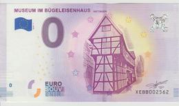 Billet Touristique 0 Euro Souvenir Allemagne Museum Im Bugeleisenhaus 2018-1 N°XEBB002562 - Privatentwürfe