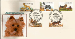 Chiens D'Australie: Border Collie,Dingo,Australian Terrier, Australian Sheep Dog,etc. FDC Australie - Cani