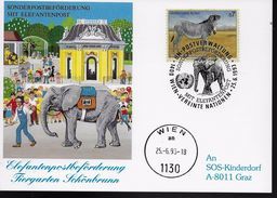 NATIONS UNIES Carte 1993 Zebre Elephants - Elephants
