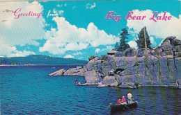 California San Bernardino Mountains Greetings From Big Bear Lake Fishing Scene 1970 - San Bernardino