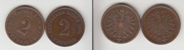 Allemagne  2 Pfennig  1876 A + C  Deutsches Reich - 2 Pfennig