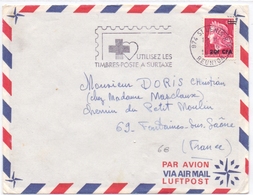 Reunion Lettre De Saint Denis Utilisez Les Timbres Poste A Surtaxe Croix Rouge Coeur Cheffer - Storia Postale