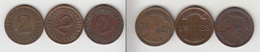 Allemagne  2 Rentenpfennig  1923 D + F +G   Deutsches Reich - 2 Rentenpfennig & 2 Reichspfennig