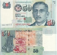 Singapore  New 50 Dollars  (2 Stars Below Arts)   Pnew  (P49i)  UNC - Singapore