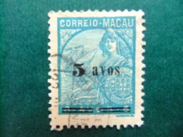 MACAO Macau 1941 Sellos De 1934 Con Sobrecarga AVOS  Yvert 320  FU - Oblitérés
