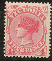 VICTORIA 1886 4d Rose-red QV SG 316 HM #AMD42 - Neufs