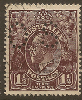 Australia 1918 1 1/2d KGV OS SG O64 U #AMK13 - Dienstmarken