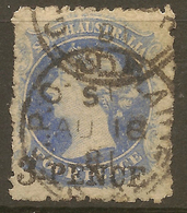 SOUTH AUSTRALIA 1876 3d On 4d QV SG 112 U #AMC17 - Gebraucht