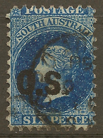 SOUTH AUSTRALIA 1876 6d P10 OS QV SG O14 U #AMC23 - Oblitérés