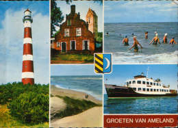 Nederland - Postcard Circulated In 1960  -  Ameland - Collage Of Images  - 2/scans - Ameland