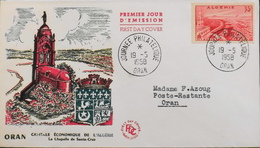 Enveloppe 1er Jour ALGERIE 1958 - Journée Philatélie - Affr. N° 339A Y & T - Oran Daté Le 19.5.1958 -TBE - FDC