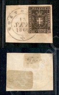 A17-131-A08-116 ANTICHI STATI - TOSCANA - 1860 - 10 Cent Bruno (19) Su Frammento Da Montopoli (pt.12) - Ben Marginato (1 - Otros & Sin Clasificación