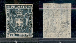 A17-364-A14-0162 ANTICHI STATI - TOSCANA - 1860 - 20 Cent Azzurro Grigio (20b) - Molto Bello - Colla (350) - Otros & Sin Clasificación