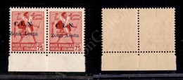 A17-174-A08-348 EMISSIONI CLN - AOSTA - 1944 - Coppia Del 75 Cent Tamburino (3) Con Soprastampe Disallineate (soprastamp - Other & Unclassified