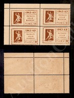 A17-183-A08-383 EMISSIONI CLN - VALLE BORMIDA - 1945 - Quartina Angolare Del 1,25 Lire Teseo (19) Con Cifre Del Valore D - Other & Unclassified