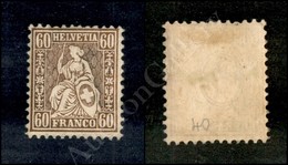 A17-273-A08-677 ESTERO - SVIZZERA - 1862 - 60f. (27) - Nuovo Con Gomma (1.300) - Other & Unclassified