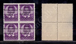 A17-210-A08-450 OCCUPAZIONI - LUBIANA - 1941 - Quartina Del 10 Din (29r) Con Soprastampa Spostata In Alto E A Sinistra - - Altri & Non Classificati