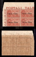 A17-367-A14-0525 OCCUPAZIONI - VENEZIA GIULIA - 1919 - Quartina Del 25 Cent Espresso (1) Angolo Di Foglio - Gomma Integr - Otros & Sin Clasificación