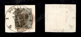 A17-006-A06-110 REGNO - 5 Cent De La Rue (L16) In Uso Fiscale Su Frammento - Ischia Dogana E Stemma - Andere & Zonder Classificatie