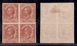 A17-063-A07-147 REGNO - 1906 - Prova D’Archivio - 10 Cent (P82) In Quartina (1.400) - Other & Unclassified