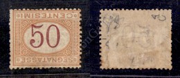 A17-072-A07-187 REGNO - 1870 - Cifre Capovolte - 50 Cent (9b - Segnatasse) - Nuovo Con Gomma - Qualche Punto Giallo Sull - Otros & Sin Clasificación