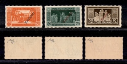 A17-289-A13-0211 REGNO - 1929 - Saggi - 3 Valori Della Serie Montecassino (262/264) - Gomma Integra - Other & Unclassified