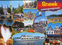 Nederland - Postcard Circulated In 1983 - Sneek - Collage Of Images  - 2/scans - Sneek