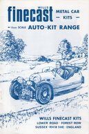 Catalogue WILLS FINECAST 1971 Metal Kits 1/24th Scale Auto-Kit Range - Kataloge & Prospekte