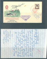 AUSTRALIA - 8.10.1968 FIRST HOVERCRAFT MAIL MIPEX WITH LETTER  - Lot 17390 - Premiers Vols