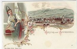 CPA  Suisse Helvétia Schweiz Svizzera Non Circulé Appenzell Gruss Litho - Zell