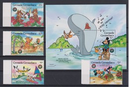 2278  WALT DISNEY - GRENADA  GRENADINES  ( Christmas 1986 )  Mickey Mouse And Willie The Whale With Pelicans. - Disney
