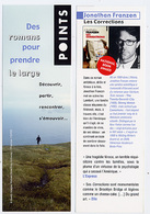 {05309} Marque-pages " Points , Jonathan Franzen " . TBE    " En Baisse " - Marque-Pages