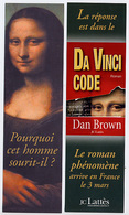 {05449} Marque-pages " J C Lattès , Dan Brown " . TBE.  " En Baisse " - Marque-Pages