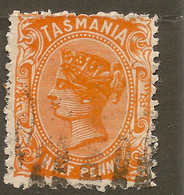 TASMANIA 1891 1/2d Orange P11.5 QV SG 170 U #AMD28 - Usados