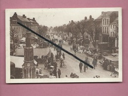 CPA - Crécy En Ponthieu  -(Somme) - La Grand'Rue - Le Marché - Crecy En Ponthieu