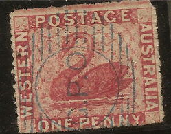 WESTERN AUSTRALIA 1861 1d Swan Wmk SG 44 U #AME53 - Gebraucht