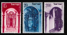 ISRAEL, 1953, Mint Never Hinged Stamp(s), Jewish New Year, SG 85-87,  Scan 17115, Without Tab(s) - Nuevos (sin Tab)