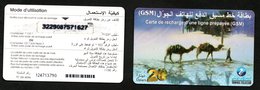 Tunisia- GSM-Tunisie Telecom-Carte De Recharge 20 DNT-  Dromadaires- Desert- Camels - Tunesië