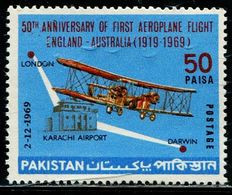 PK0059 Pakistan 1969 Karachi Route 50 Years Aircraft 1V MNH - Pakistan