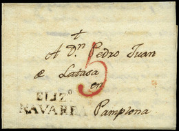 2 D.P. 6 -NAVARRA.1827. Elizondo (PE.7) Carta 		Cda A Palona - ...-1850 Prefilatelia