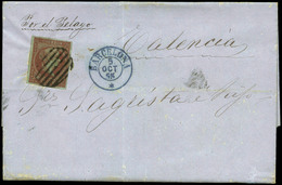 56 Ed. 40 1855. Cda Correo Marítimo De Barcelona A Valencia - Used Stamps