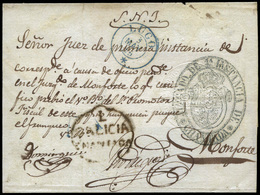 61 1855. De Chantada (Lugo) A Monforte Con Marca Prefilatélica “Chantada” - Used Stamps