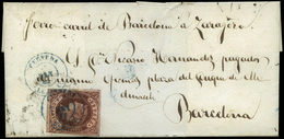 107 Ed. 58 1862. De Cervera A Barcelona - Oblitérés