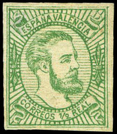230 * Año 1874 Proyecto No Adoptado ½ Real Color Verde (Galvez A66) - Carlisti