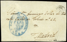 236 1874.3ª Guerra Carlista. Frontal De Carta Con Marca “Ejército De La Izquierda.E.M.G” - Carlistes