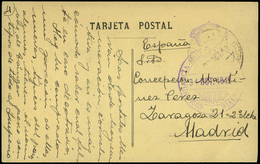 351 TP 1912. Tarjeta Cda De Alcazarquivir A Madrid. Marca Franquicia “Comandancia Militar Alcazarquivir”. 31/Oct./1912 - Covers & Documents