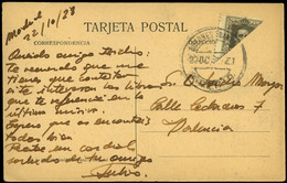 368 Ed. TP 318  Cda De Madrid A Valencia (Mat. Buzones  Tranvias) Con 30 Cts. Vaquer Bisectado Muy Rara Pieza. - Cartas & Documentos