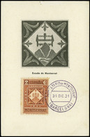 430 Ed. TM 637 1931. Preciosa Tarjeta Máxima Con Fechador “Monasterio De Montserrat 31/Dic/31” - Nuevos